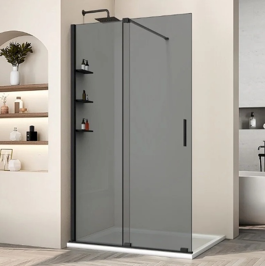 Душевая перегородка Walk-In VSW-1WSL120CGB, 1200*2000, черный матовый, стекло тонированное - артикул K0000263865