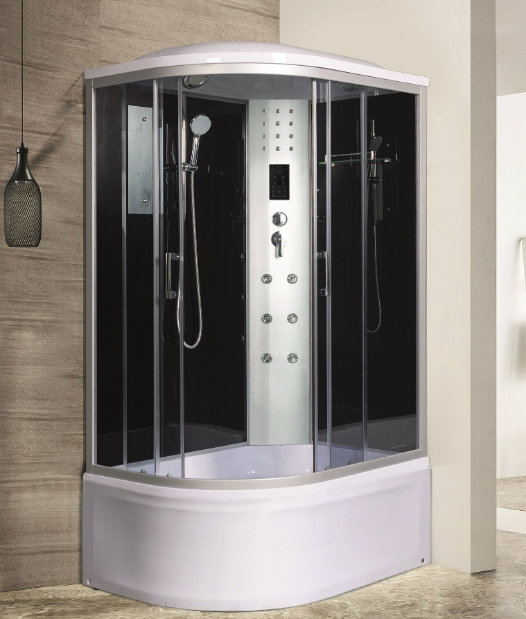 Душевая кабина DUNAY XL 120/80/44 TH R 120*80*230 (правая, чёрные стенки,тон.стекло,высокий поддон) - артикул K0000097002