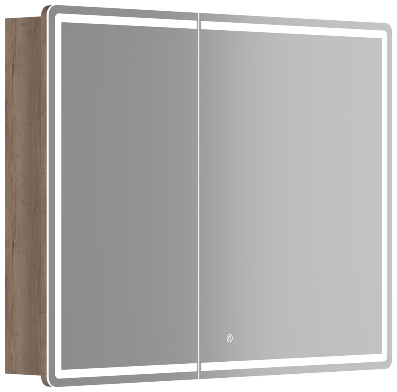 MI100EG Зеркальный шкаф Mirror 990x150х740 мм, с LED подсветкой, цвет дуб галифакс натуральный - артикул K0000220296