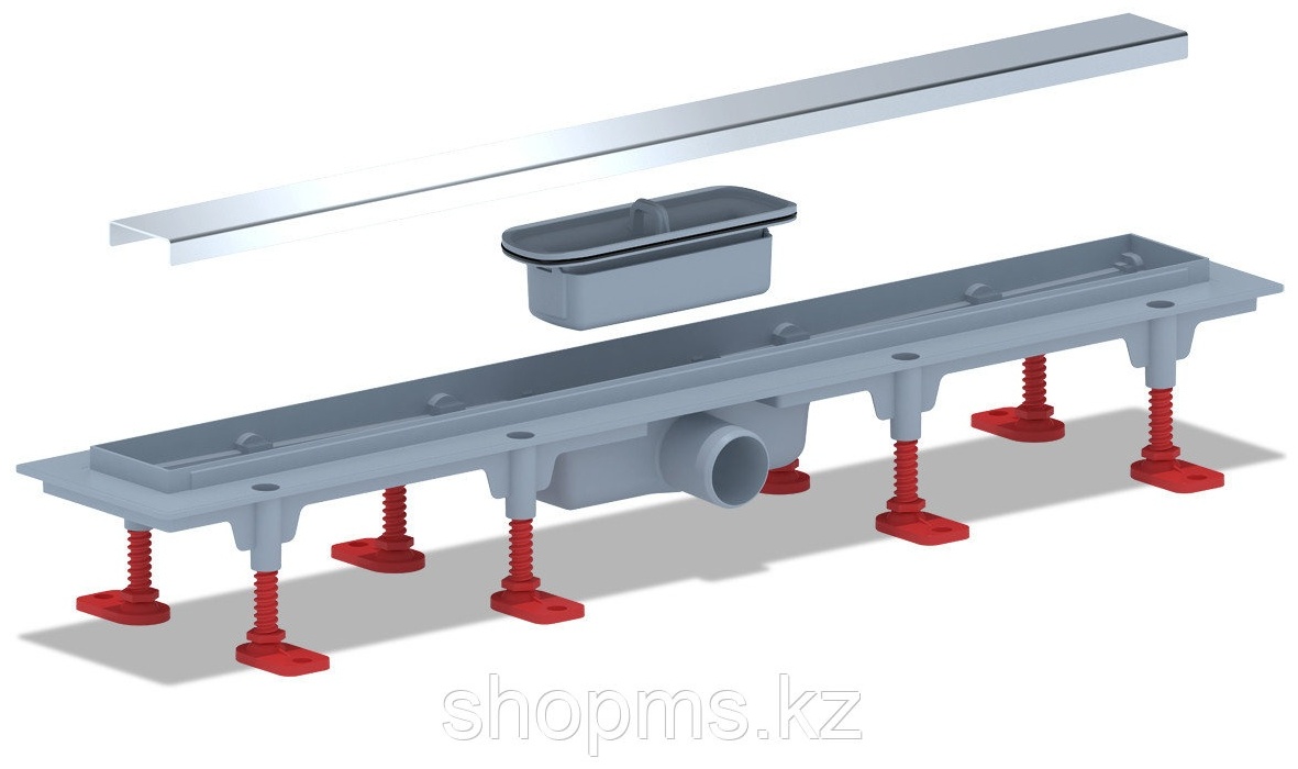 Трап TL1165G пластиковый линейный 650х62, диаметр выпуска 40 мм, решетка нержавеющая сталь, глянец. - артикул K0000032603