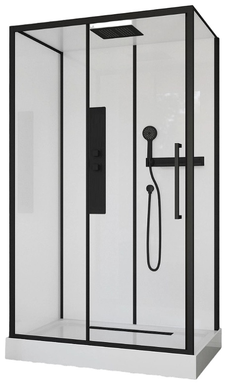 душ каб, AMI120 (120x80x210) низ.поддон,перед.стекла прозр.6мм,задн бел.5мм, центр.панель,крыша стекл. Ceruttispa - артикул K0000196337
