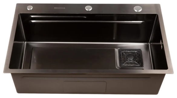 750*450*225 Мойка врезная в комплекте смеситель SMARTECH  BLACK - артикул K0000183856