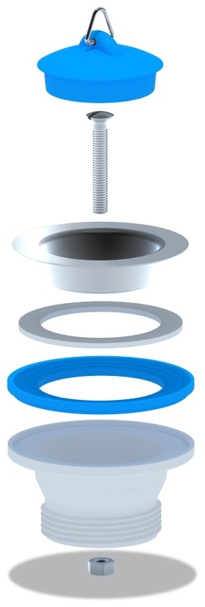 M 105  Выпуск 1 1/2" с нержавеющей сеткой и пробкой (50 ш/к) - артикул K0000048363