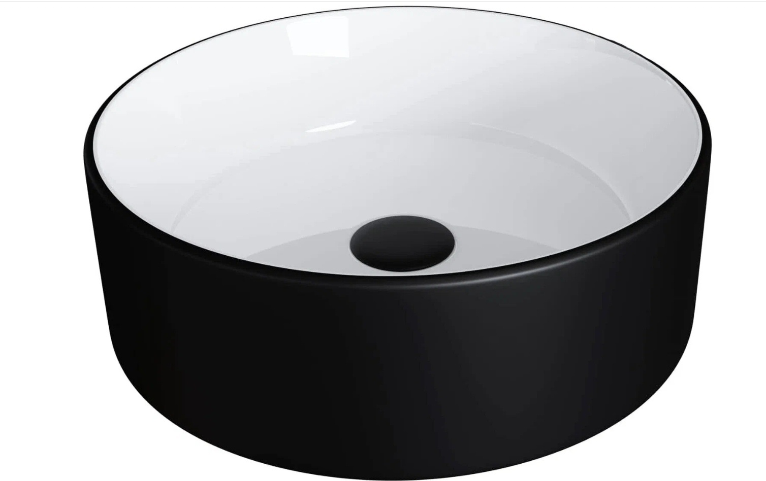 Раковина Grossman GR-4040BW (360*360*115) ЧЕРНАЯ/БЕЛАЯ внутри - артикул K0000105140