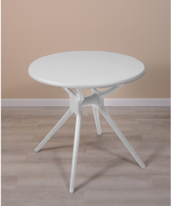 Комплект Столещница круглая HPL бел + ножки бел (900х900х720) - артикул K0000072771