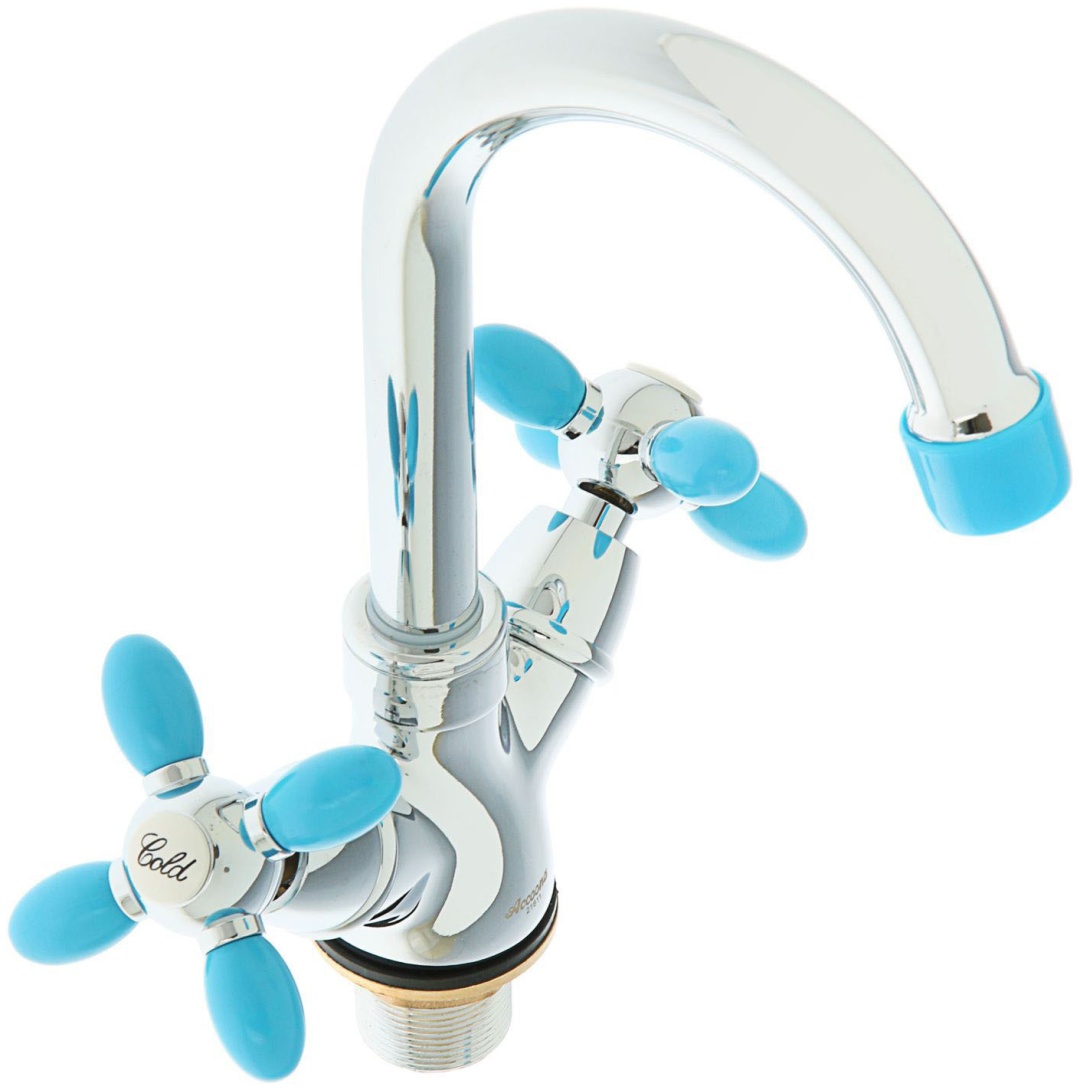 Cмеситель 9482АМ для раковины с гайкой.(синий) - артикул K0000203649