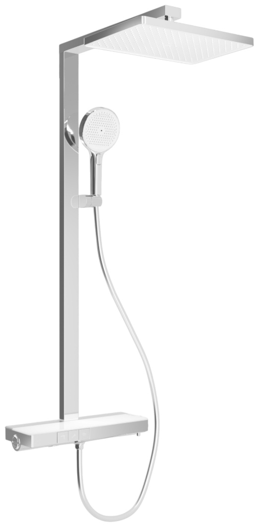 SC6100CH Душевая стойка Vos с термостатом, изливом, полкой, верхним душем, хром - артикул K0000220357