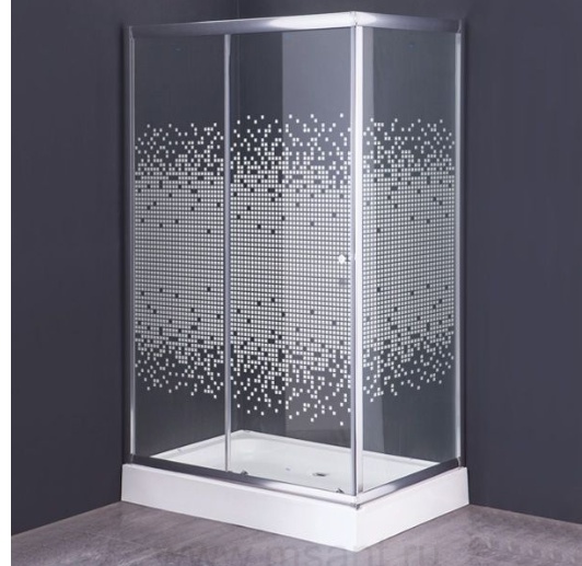 Душ.ограждение 33М NEW прозрачное стекло, с рисунком мозаика, поддоном, 1200*800*1925 - артикул K0000228950