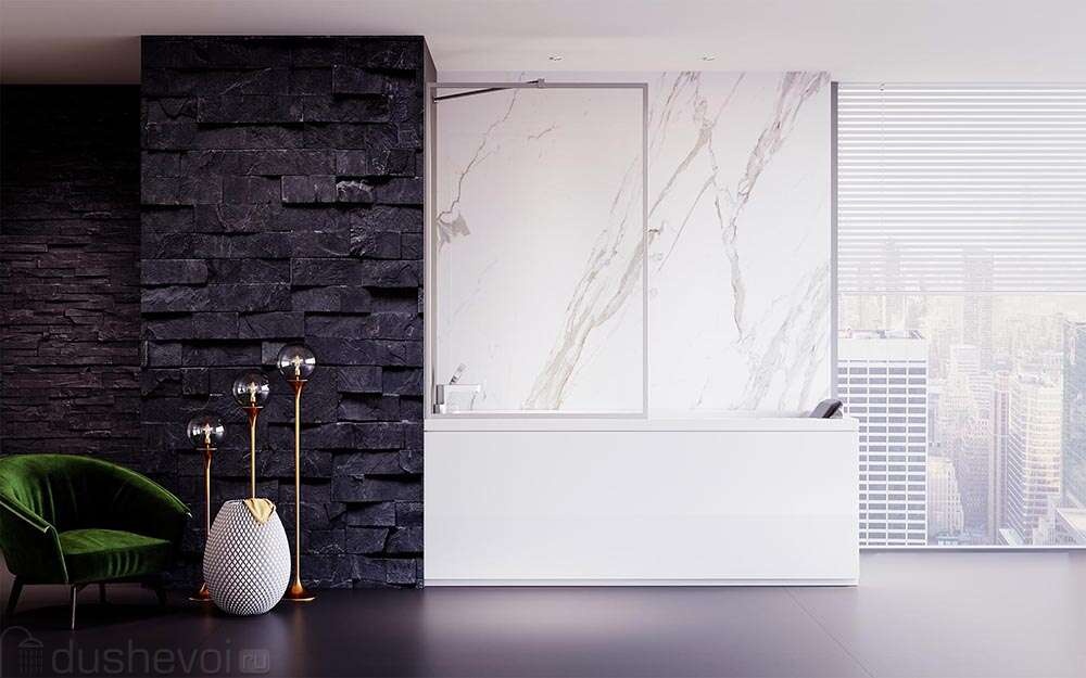 Душ. шторка Veconi PL-85 Арт. PL85-80-01-C8 Стекло прозрачное/5 мм - артикул K0000271211