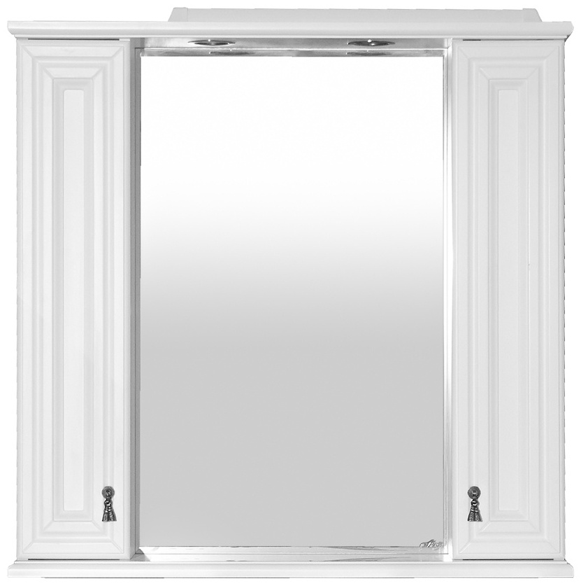 Лувр -105 Зеркало с 2-мя шкафчиками, белое - артикул K0000046666