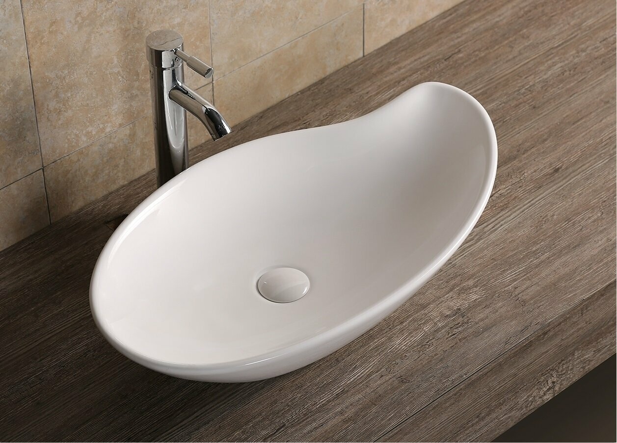 CR7265B Раковина накладная, белая, ассиметричная 660*380*145 Cerutti SPA - артикул K0000095901