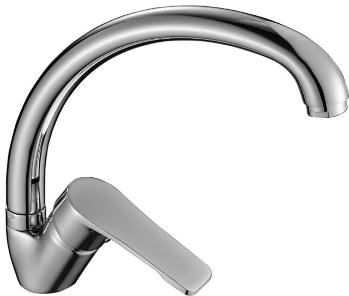 Смеситель DecoRoom одноручный для кухни с высоким повортным изливом, хром DR39021  - артикул K0000015111