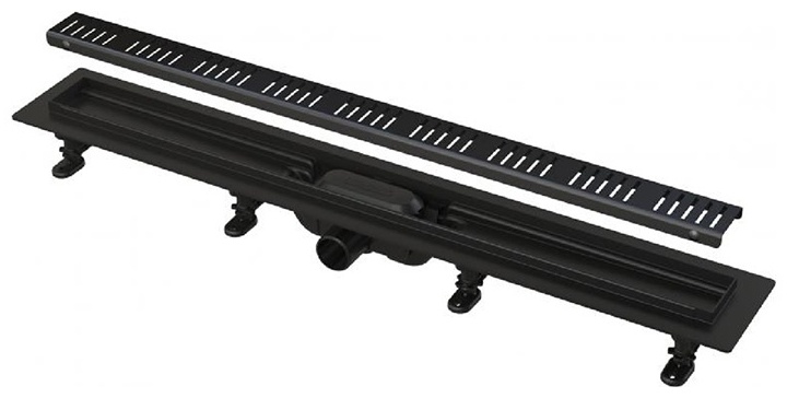 Simple - Водоотводящий желоб с порогами для перфорированной решетки, арт.APZ10BLACK-950M - артикул K0000108334