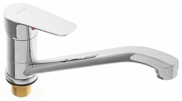 Cмеситель 4165А для кухни с гайкой,однорычажный.Силумин.Хром. - артикул K0000203596