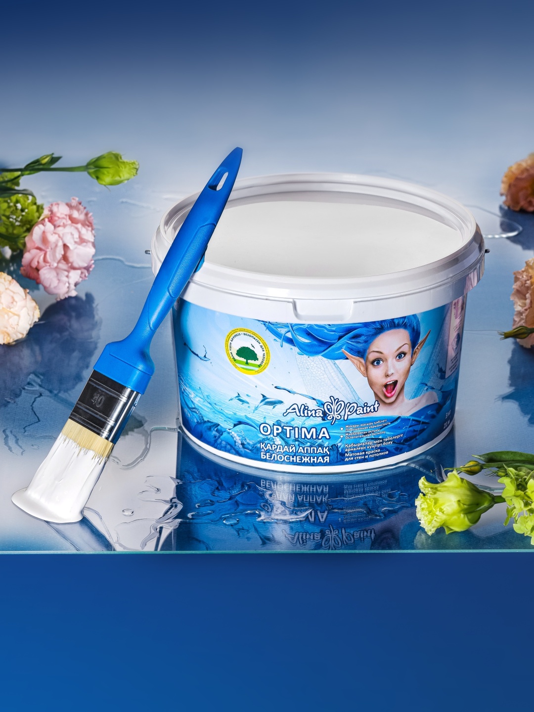 Краска водоэмульсионная Alina Paint OPTIMA /3 кг супербелая протирающ. - артикул K0000236157