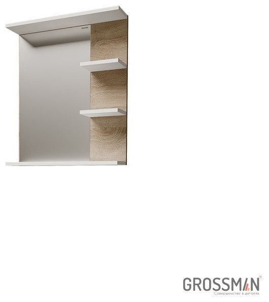 Зеркало Grossman "ПОЛО-57 см" с полками комбинированное (1 место) - артикул K0000106704