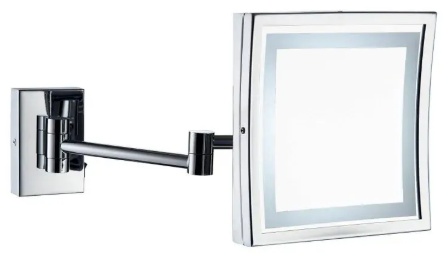 Зеркало увеличительное POTATO P767 настенное с LED подсветкой 215*215 mm крепление настенное, (10/ 2шт) - артикул K0000104783