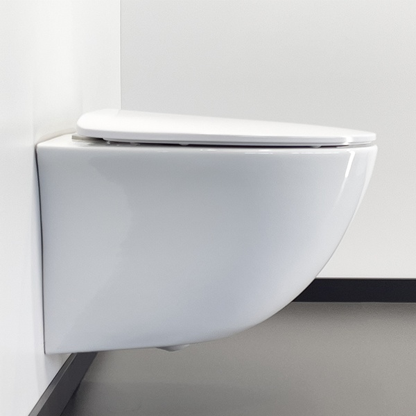 Скрытая система инсталляции CF3GT1900-10BL с клавишей управления CF3BT7912BL (матовая чёрная)+Унитаз подвесной COMFORTY 107 безободковый, сиденье дюро - артикул K0000203196