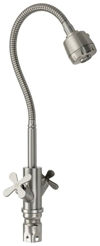 BRIMIX  - Смеситель кухонный металокерамика , гибкий   излив  , из нержавеющей стали  9315 - артикул K0000231304