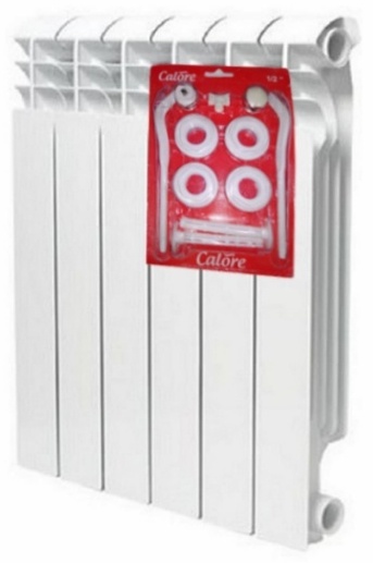 Комплект радиатор биметал. 350/80 CALORE комплект 10 секций + набор д/ал. радиат - артикул K0000073929