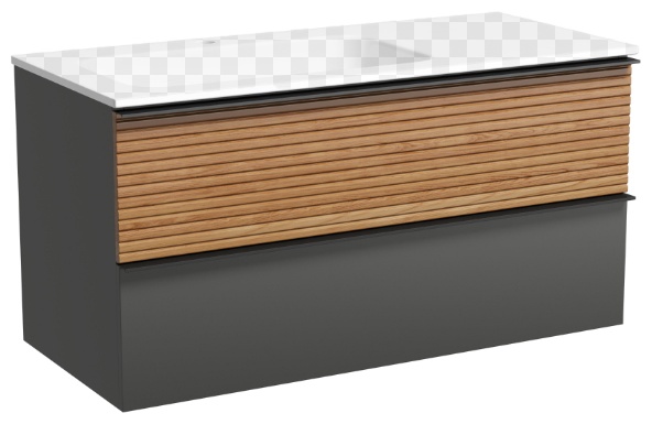 DL100LGR Тумба подвесн. SANCOS Delta 995х445х500, c дв. ящ. оснащ. доводчиками, левая, дуб красный - артикул K0000219526