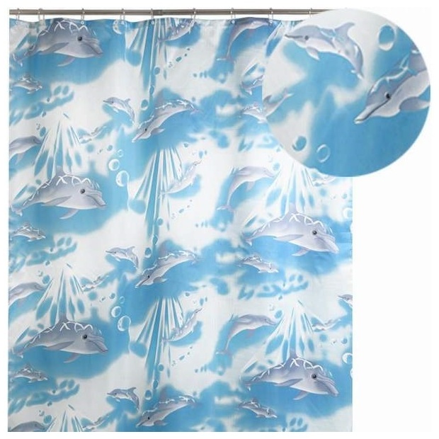 штора для ванной 020A-02 (голубые дельф). - артикул K0000018314