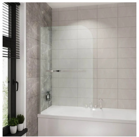 Шторка для ванны Grossman GR-104/1 (150*90) алюминиевый профиль, стекло ПРОЗРАЧНОЕ 6мм 1 место - артикул K0000106846