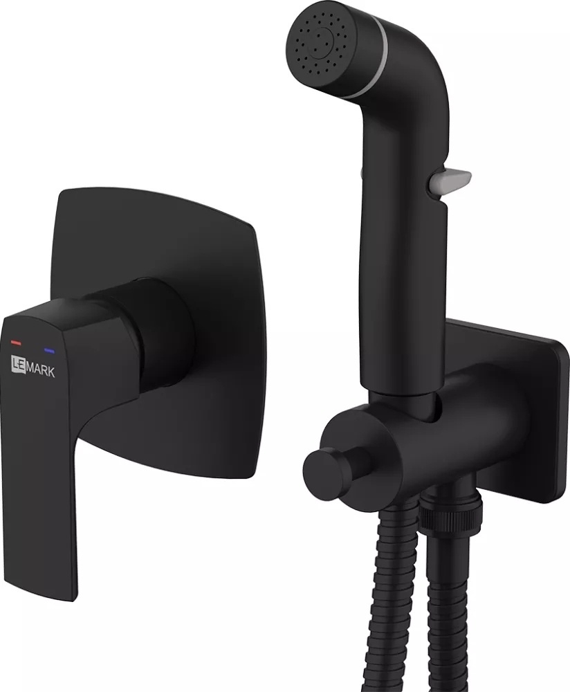 LM7219BL "URSUS" Смеситель с гигиеническим душем, встраиваемый, черный - артикул K0000046077