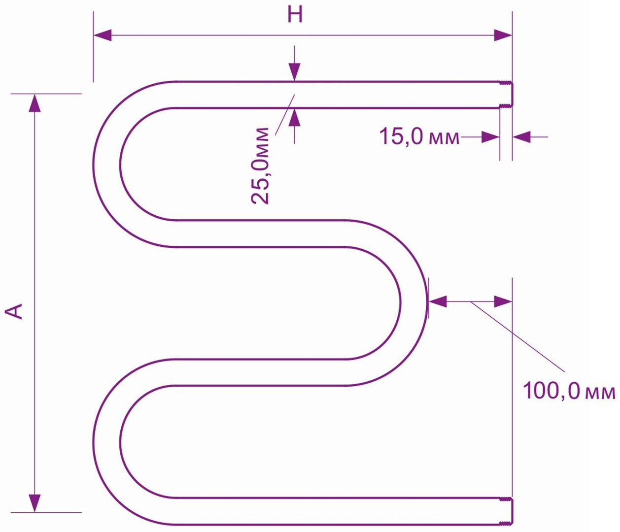 Полотенцесуш. НЕРЖ. М50х60 3/4" (без креплений) - артикул K0000081025