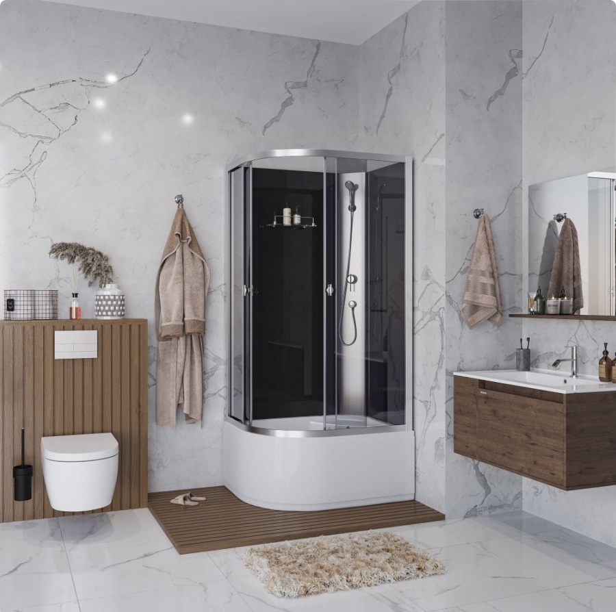 Душ.кабина Niagara Eco E100/80/40R/TN/BK (1000х800х1950) 4 места - артикул K0000106420