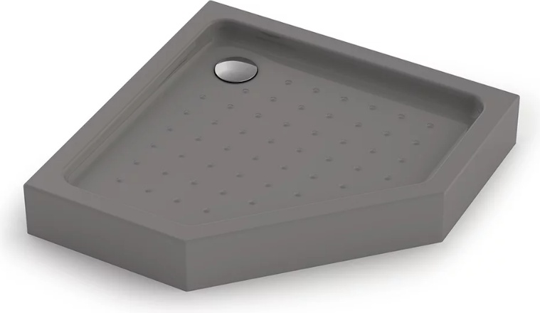 Душ. поддон Veconi TZ-53GR Арт. TZ53GR-80-C5 Акриловый (800x800x150, серый, трапеция) - артикул K0000235993