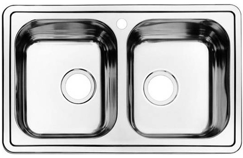 STRIT Мойка ст.780*480*180  с мат.пов. 2 чаши прям - артикул K0000115287