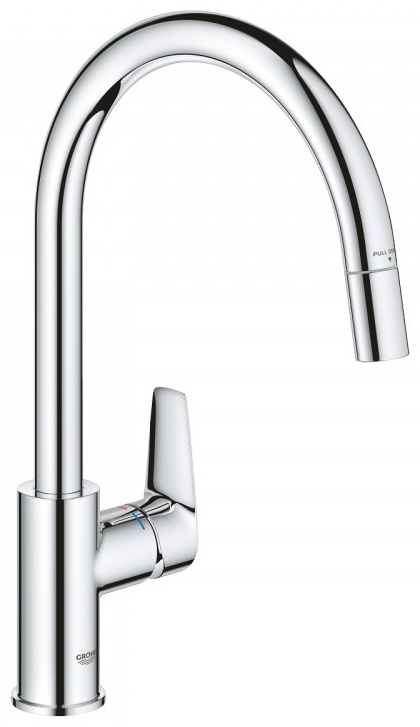 Сместель для мойки GROHE BauEdge однорычажный 1/2″, DN 15, хром (30536000) - артикул K0000089578