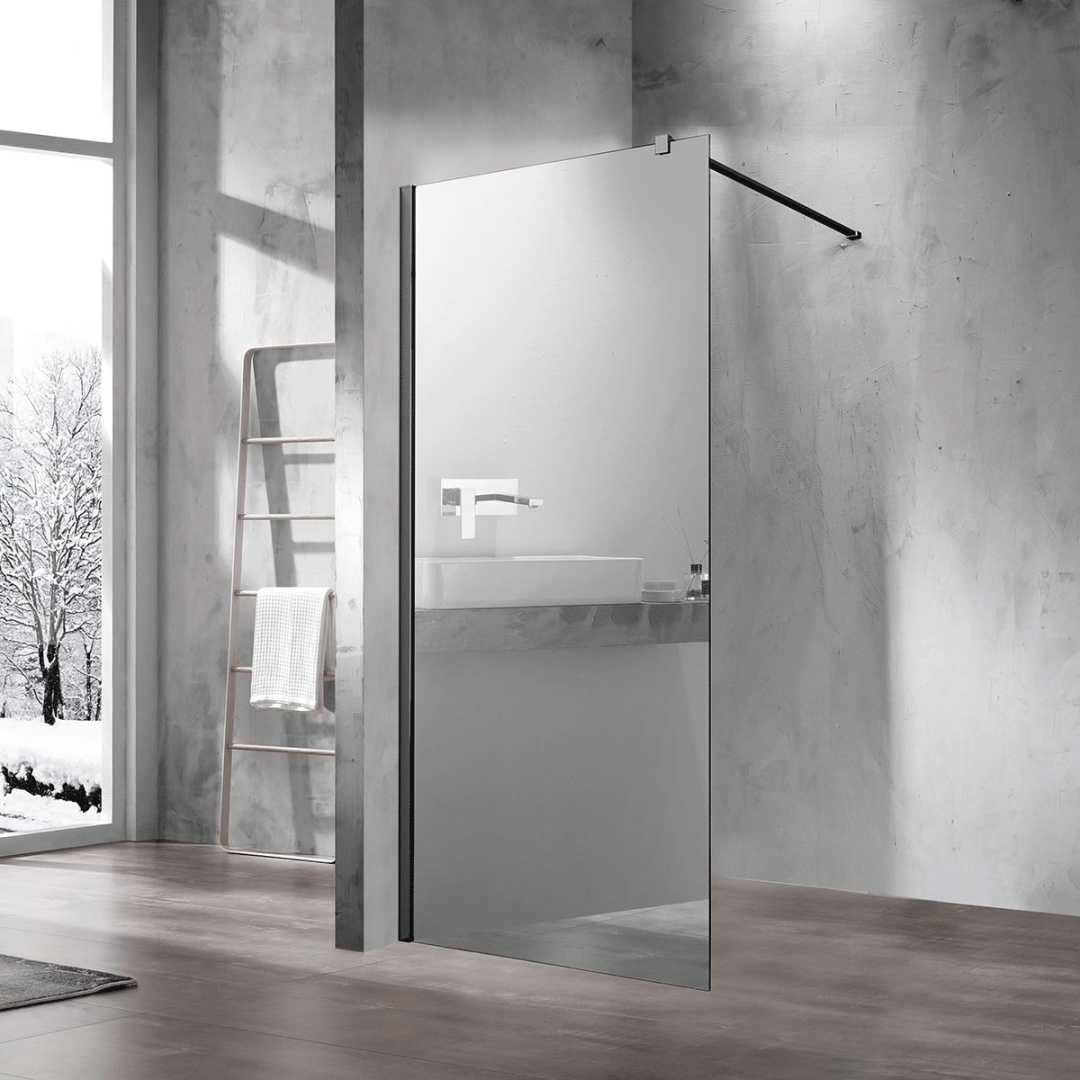 Душевая перегородка Walk-In VSW-1H900MRB, 900*2000, черный матовый, стекло зеркальное - артикул K0000218474