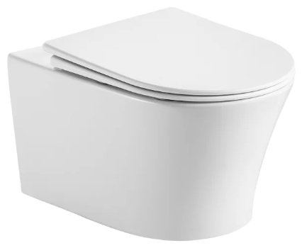 Унитаз подвесной Grossman Thin Rim GR-5604SQ (520х360х355) тонкий ободок,белый с тонкой крышкой,микролифт,смыв торнадо,1 место - артикул K0000237446
