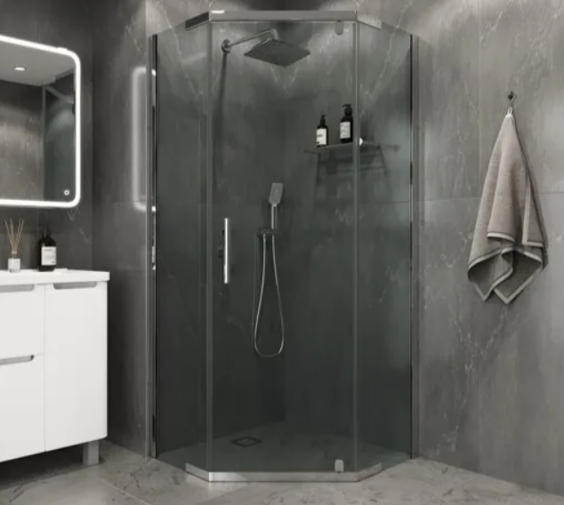Душевое ограждение Niagara Eco NG-1009-14D (90х90х190) трапеция,распашное,хром,стекло прозрачное,1 место - артикул K0000206137