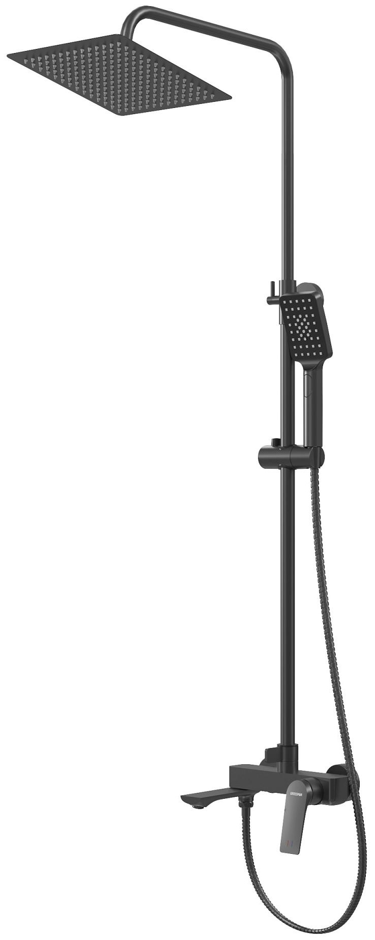 Душевая стойка Grossman Cosmo 500.K35.02.210 с верхним душем,ручной лейкой и смесителем,черный матовый,1 место - артикул K0000227247