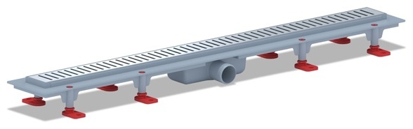 Трап TLQ1485M пластиковый линейный сухой 850х62, диаметр выпуска 40 мм, решетка нержавеющая сталь, м - артикул K0000032602