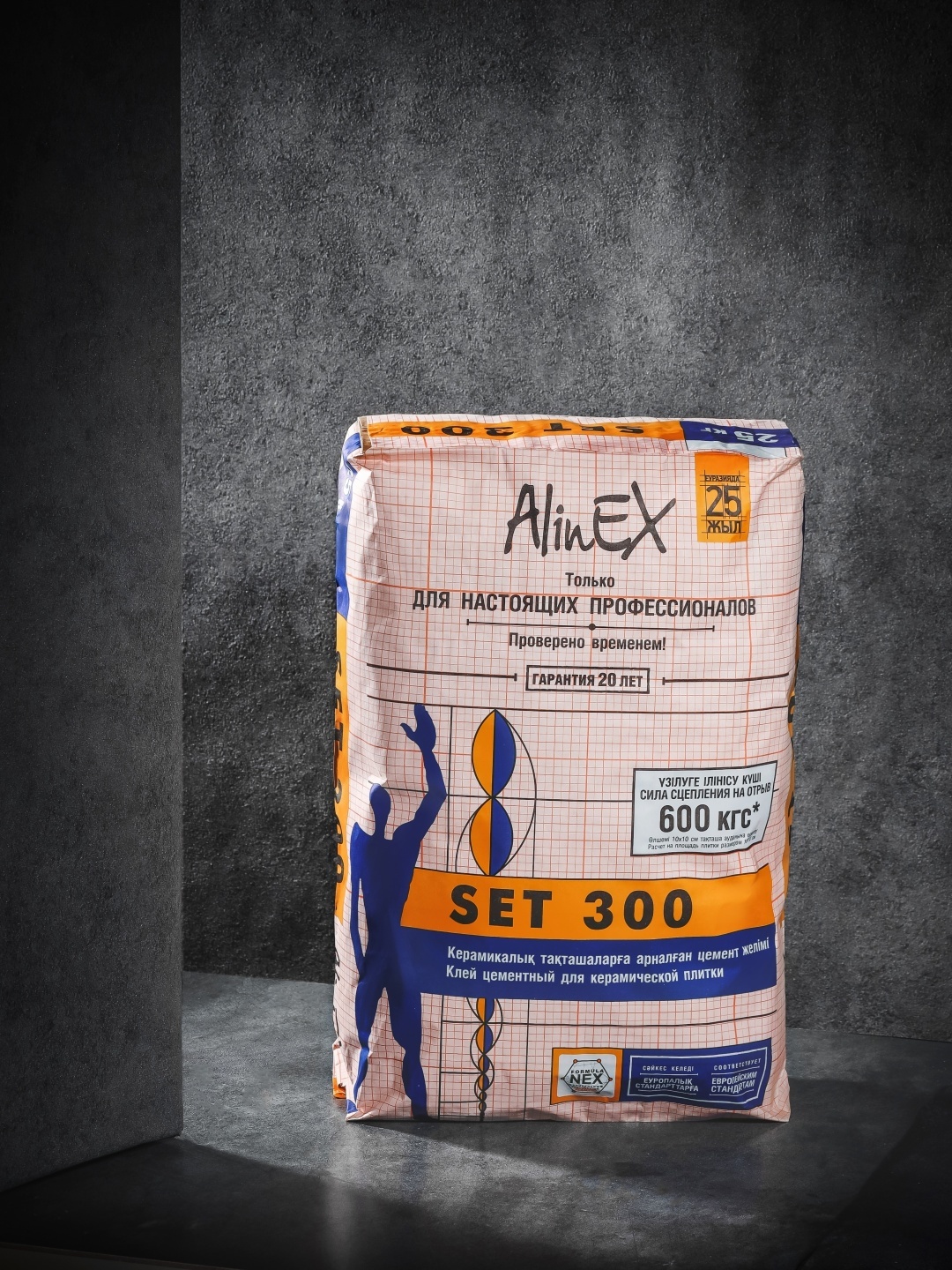 Клей AlinEX SET 300, 25 кг. (для плитки, серый)^2 - артикул K0000236182