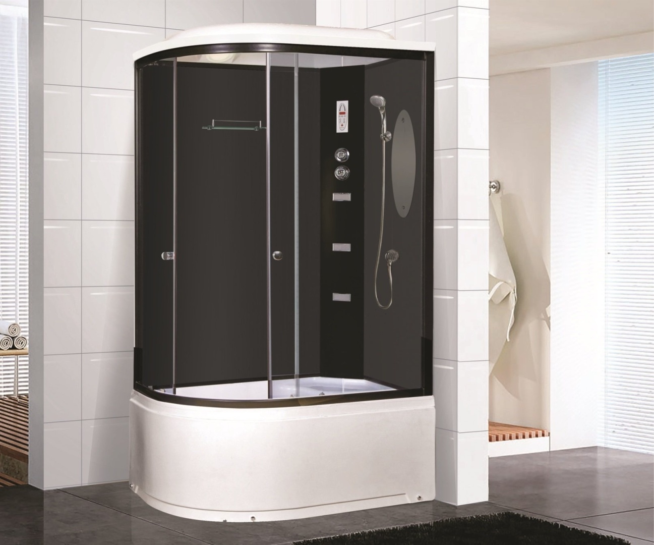 Душ.кабина Niagara NG-214-01RN (1200х800х2200) высокий поддон(48см) стекло ТОНИРОВАННОЕ 4 места - артикул K0000105861