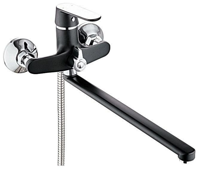 Смеситель POTATO P22118-6 для ванны с длинным изливом, черный (10/ 2шт) - артикул K0000103651