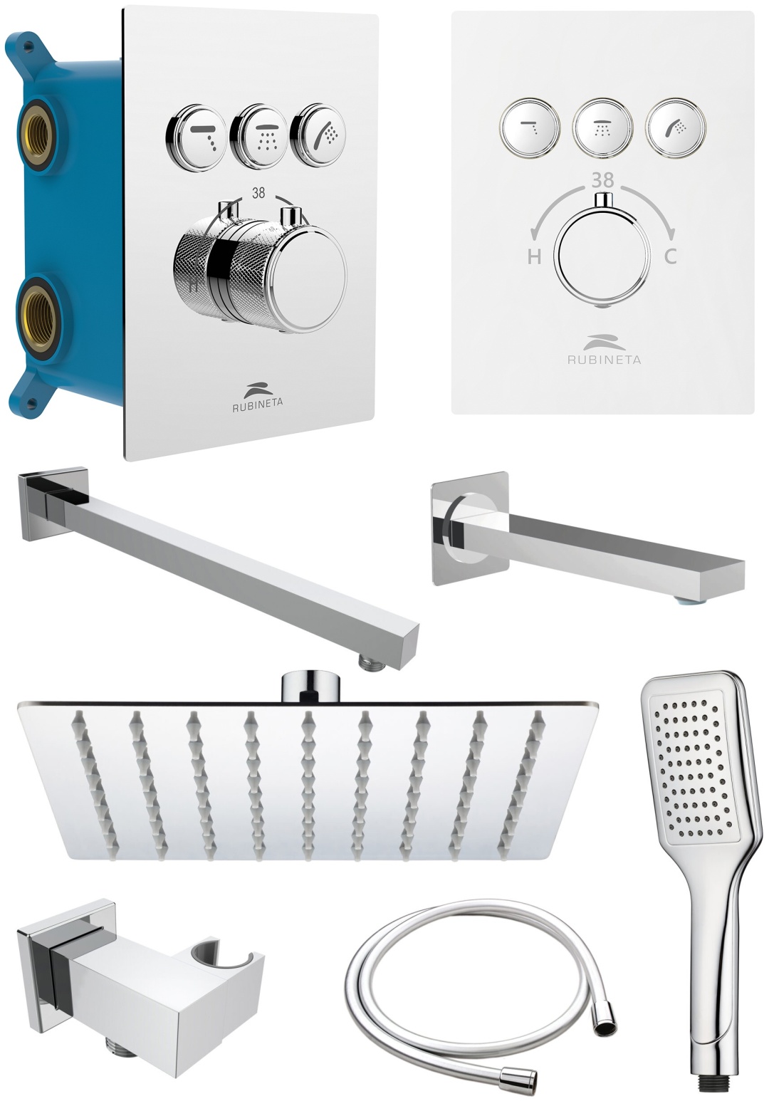 Душевая система RUBINETA Thermo-3F-Olo (SQ) для душа скрытого монтажа 625040 - артикул K0000126893
