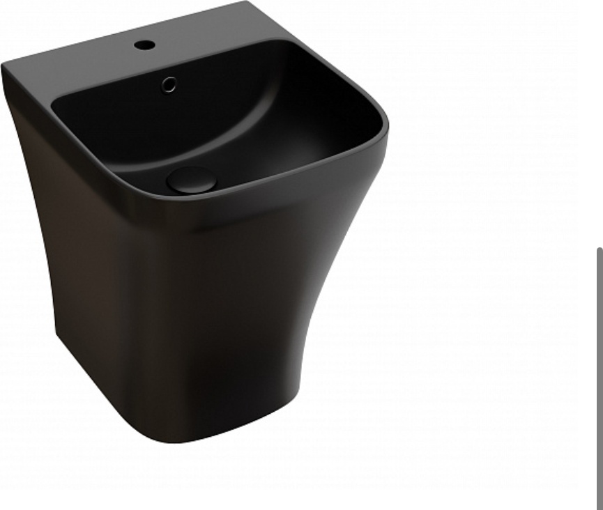 CN6067MB Раковина моноблок подвесная DION (цвет Чёрный Матовый) с отверстием под смеситель, со сливо - артикул K0000220580