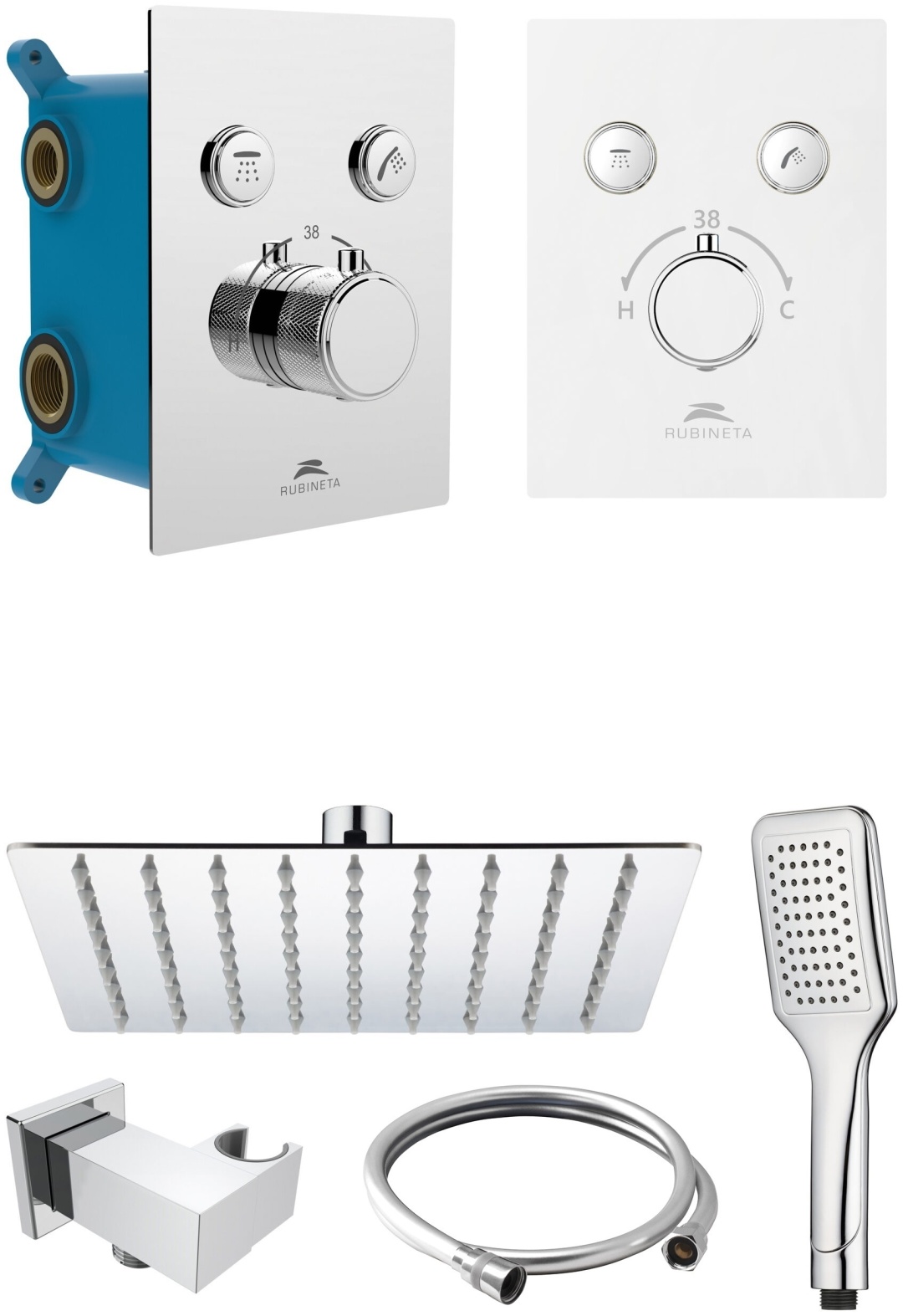 Душевая система RUBINETA Thermo-2F-Olo (SQ) для душа скрытого монтажа 625039 - артикул K0000126892