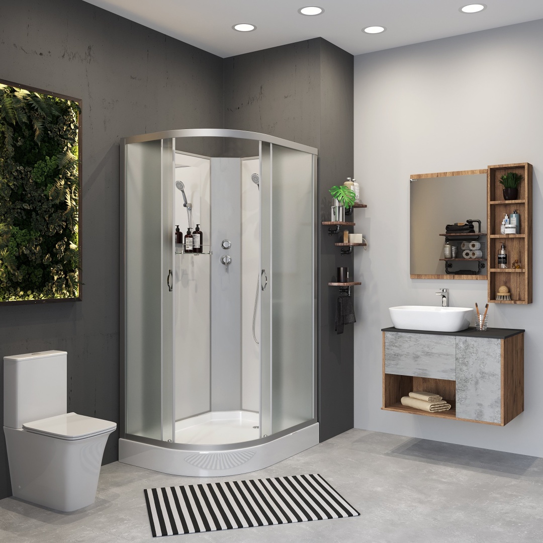 Душ.кабина Niagara NG-3312-14RBK (1200х800х2150) низкий поддон(13см) стекло МАТОВОЕ 3 места - артикул K0000106040