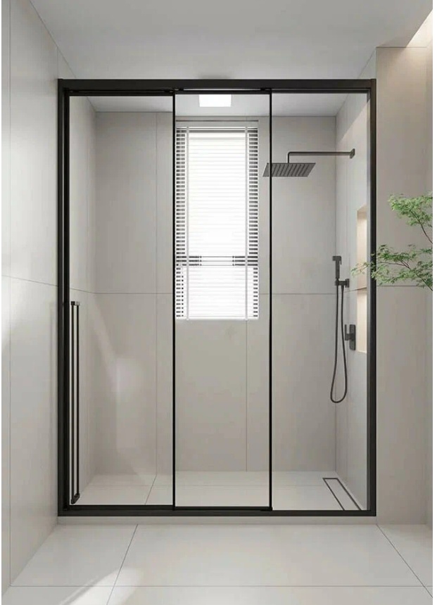 Душ. дверь Veconi Prato Aрт. PR3/R-120-01-B-C4 Сткл проз./8 мм (1180-1200/2000,черн. прав. 2коробки) - артикул K0000232865