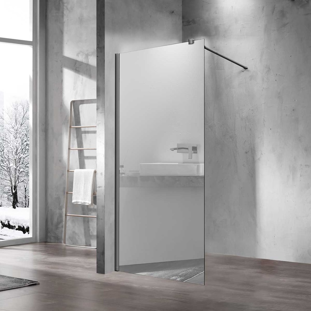 Душевая перегородка Walk-In VSW-1H900MRGM, 900*2000, вороненая сталь, стекло зеркальное - артикул K0000218476