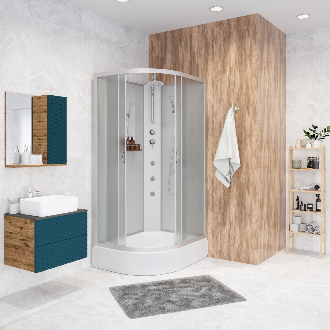 Душ.кабина Niagara NG-33184-14RBKTG (1100х800х2150) средний поддон (26см) стекло МАТОВОЕ 4 места - артикул K0000106061