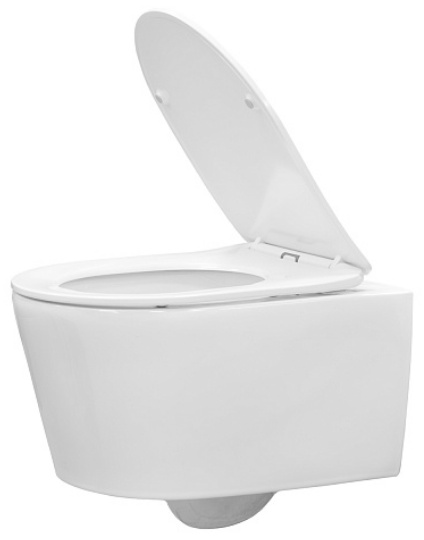 Унитаз подвесной COMFORTY CF41273WH безободковый, сиденье дюропласт с микролифтом, тонкое, белый глянец - артикул K0000201968