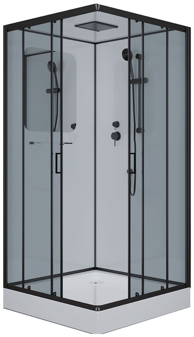 Душ.кабина Niagara NG-6901-01Q BLACK (900х900х2100) низкий поддон(16 см) стекло ТОНИРОВАННОЕ, 4 места - артикул K0000012999